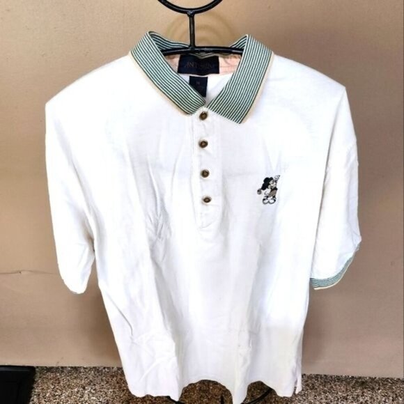 Antigua The Disney Store Embellished Mickey Mouse Golf SS Sz. M polo - Picture 1 of 10